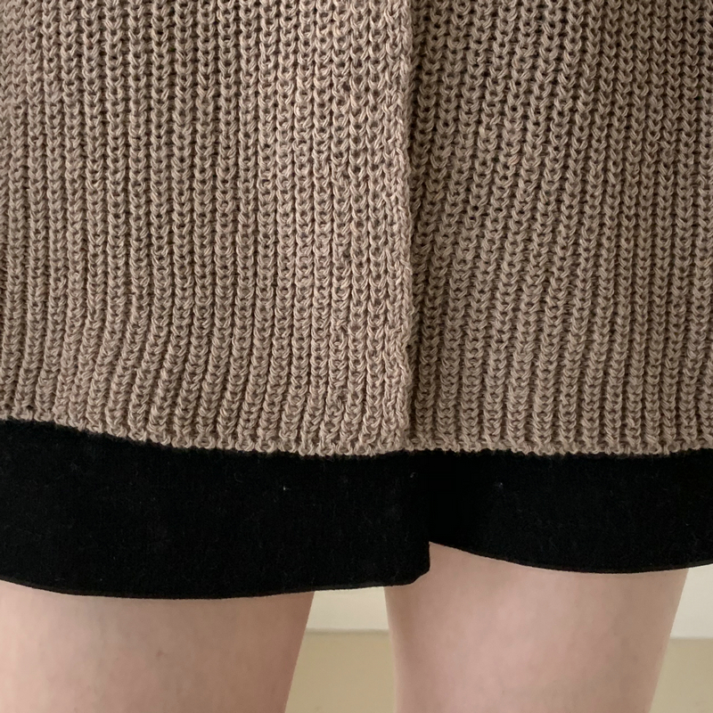 Korean style slim cardigan splice sweater for women