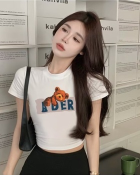 Korean style printing T-shirt cubs short tops