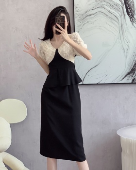 Light luxury fashion and elegant pinched waist dress for women