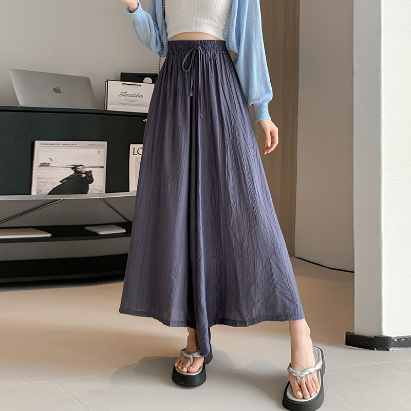 Breathable lazy pants fold culottes for women