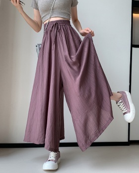 Breathable lazy pants fold culottes for women