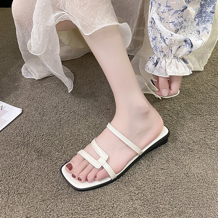 Summer square head slippers fish mouth shoes for women