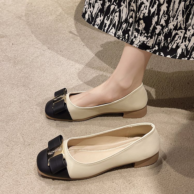 Korean style spring and autumn flattie low peas shoes for women
