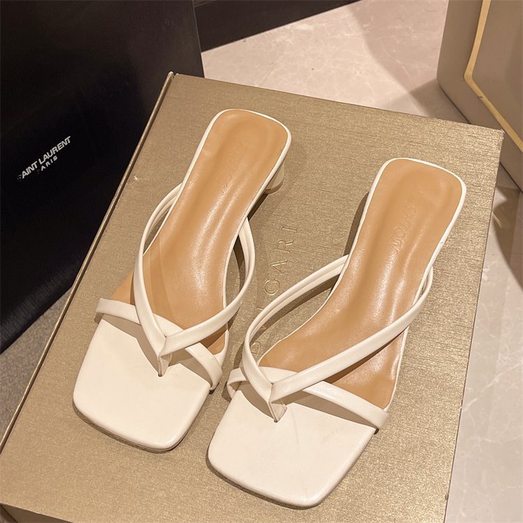 Thick Korean style slippers fashion middle-heel shoes