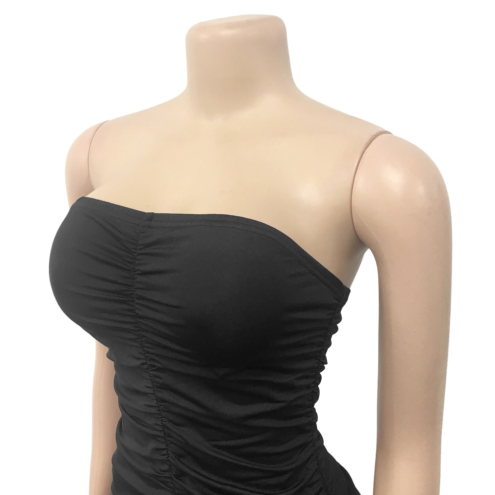 Wrapped chest fashion dress sleeveless long dress for women