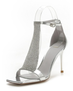 Rhinestone summer sandals banquet high-heeled shoes for women