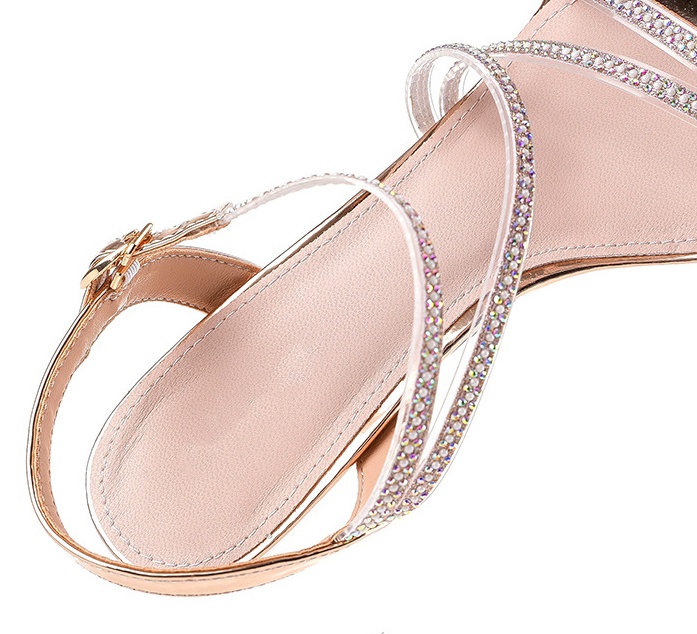 Rhinestone fine-root summer sandals sexy high-heeled shoes
