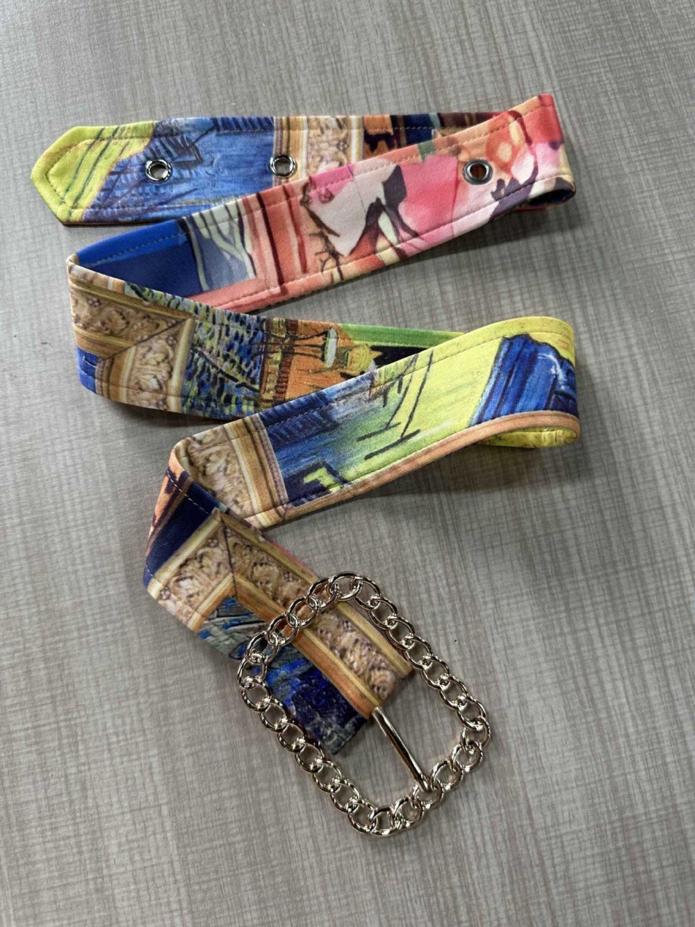 European style slim fashion printing belt a set