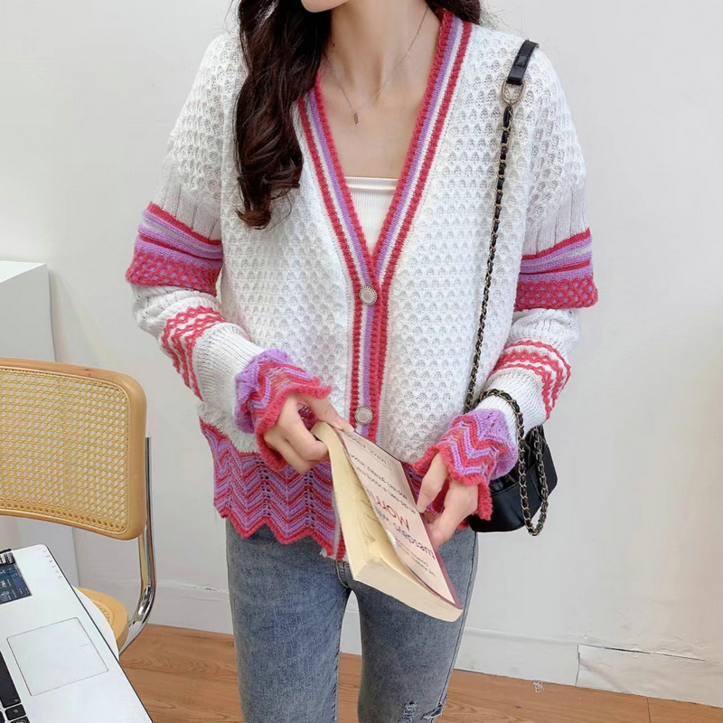 Knitted niche wears outside cardigan loose retro coat