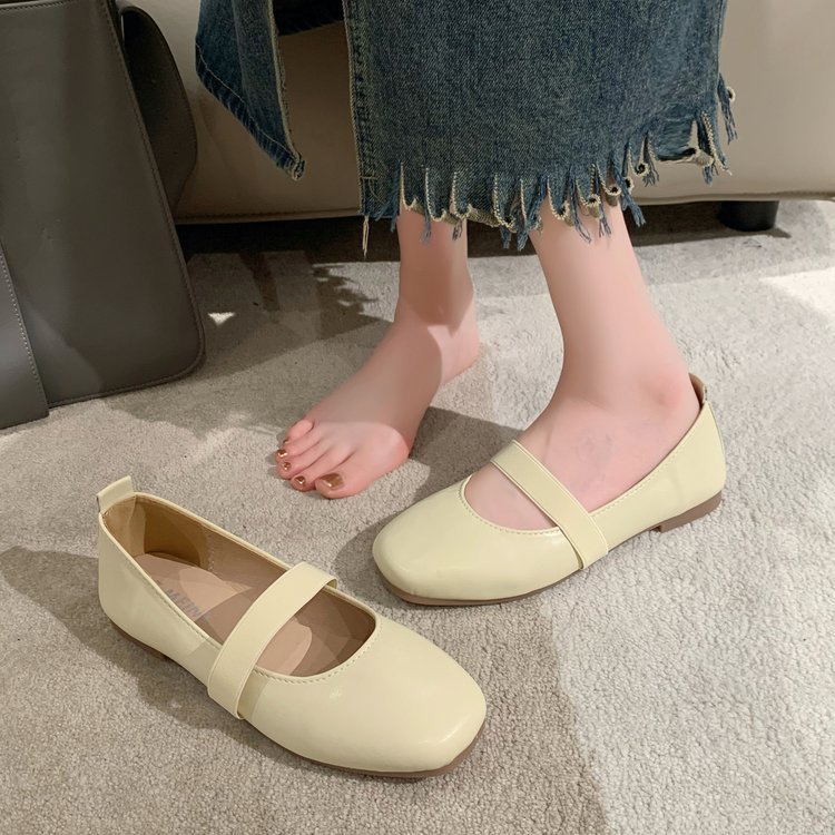 Elastic leather shoes small shoes for women