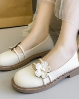 Small low shoes British style flowers leather shoes