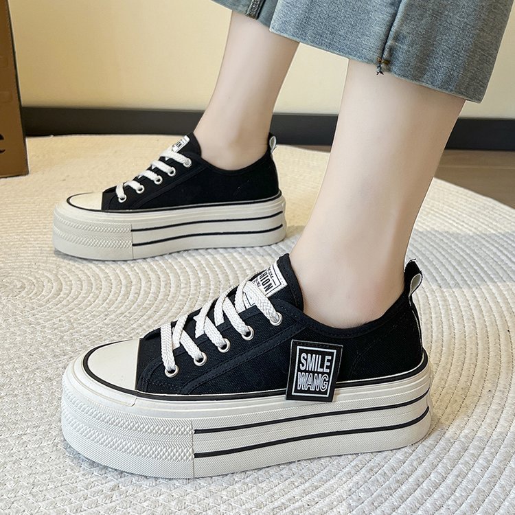 Low thick crust shoes Casual canvas shoes for women