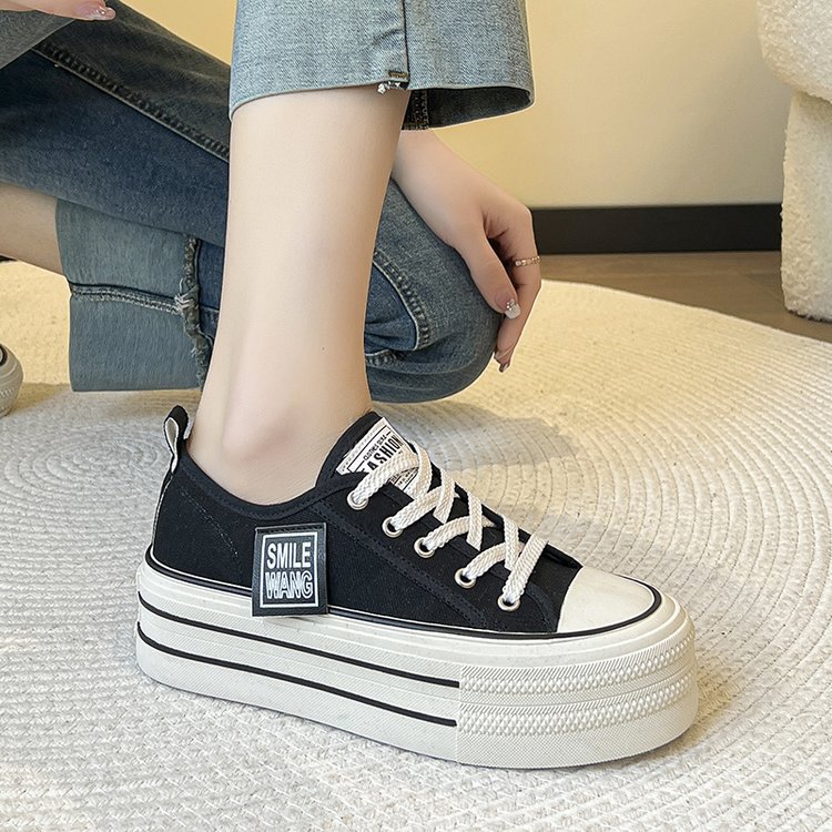 Low thick crust shoes Casual canvas shoes for women