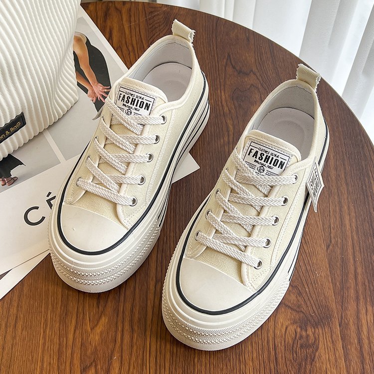 Low thick crust shoes Casual canvas shoes for women