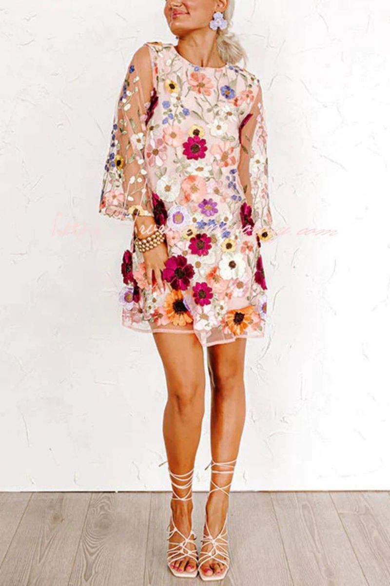 European style flowers package hip fashion stereoscopic dress