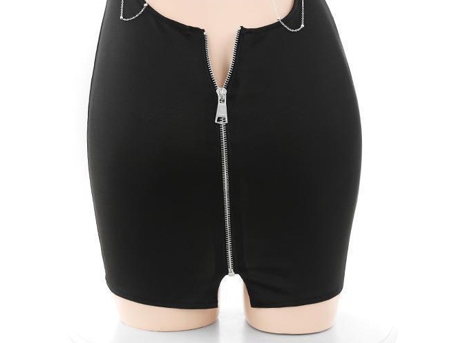 Sexy cardigans skirt exposed buttocks zip uniform
