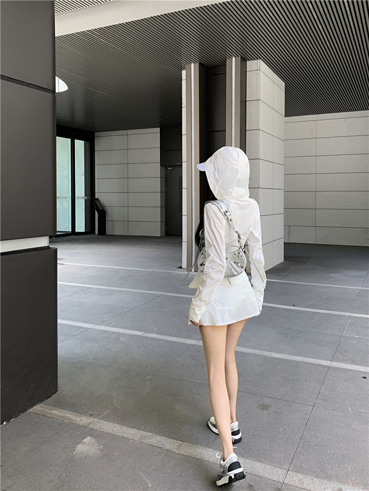 Hooded slim short skirt long sleeve skirt 2pcs set