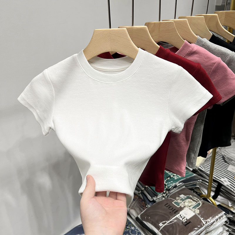 Short sleeve T-shirt pink tops for women