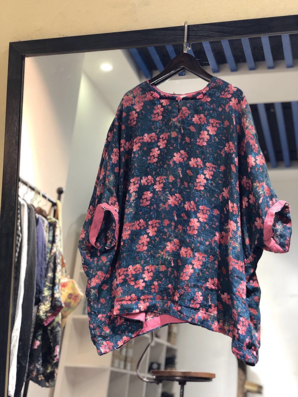Bat sleeve Chinese style summer loose art shirt for women