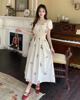 France style fat maiden all-match embroidery dress for women