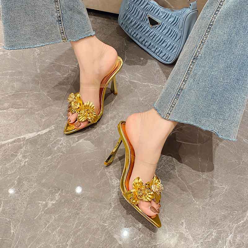 European style slippers pointed high-heeled shoes