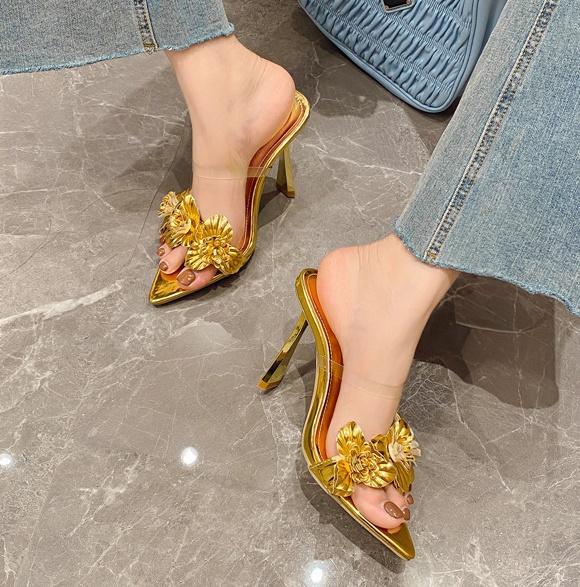European style slippers pointed high-heeled shoes