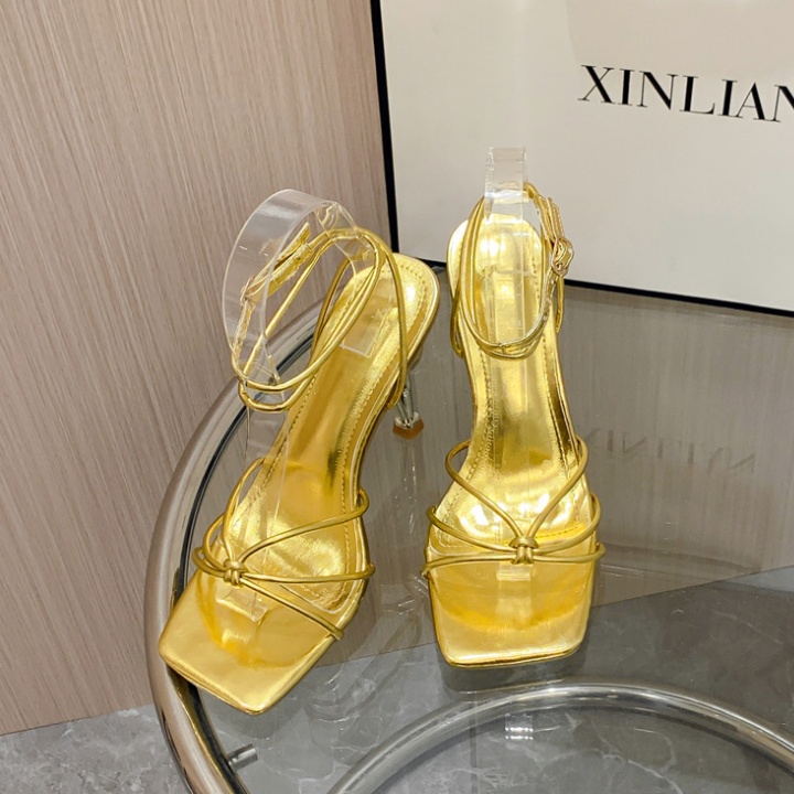 Cross high-heeled shoes catwalk sandals for women