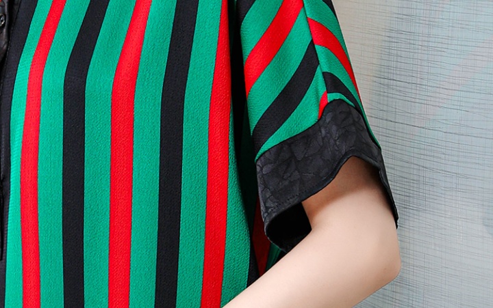 Fashion stripe short sleeve dress for women