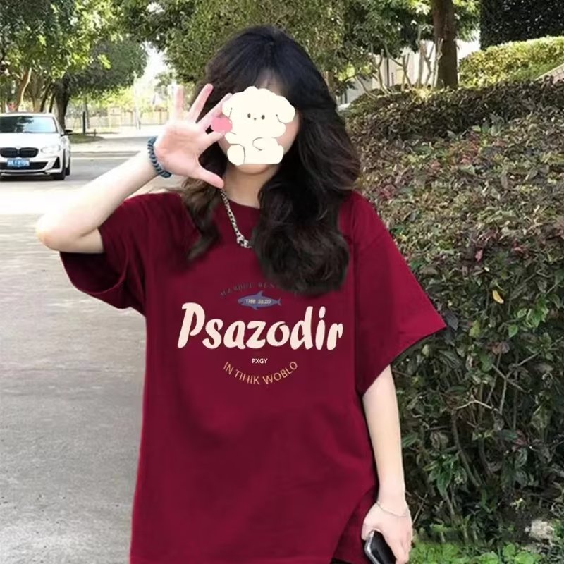 Letters fashion Japanese style digital T-shirt for women
