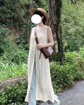 Knitted hollow long dress wear vacation smock for women