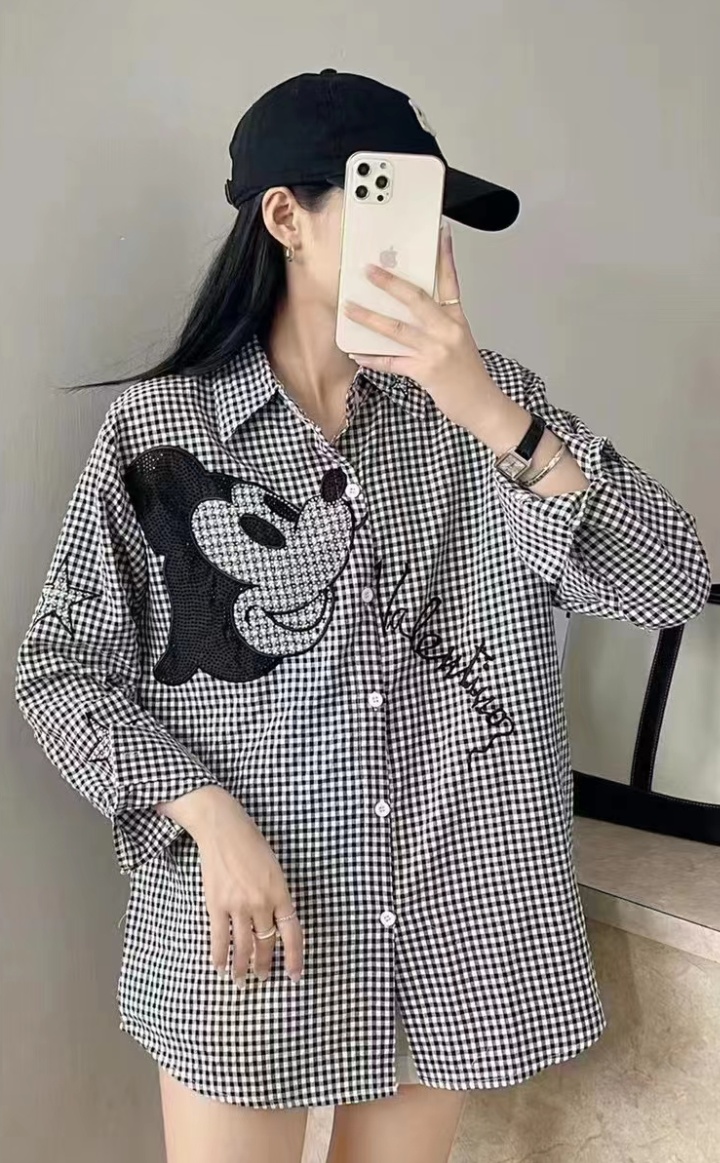 Loose Korean style shirt printing tops for women