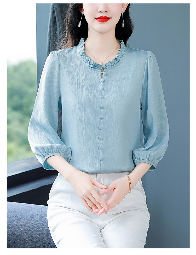 Loose silk small shirt Cover belly retro tops for women