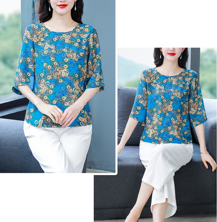 Summer Western style small shirt middle-aged tops for women
