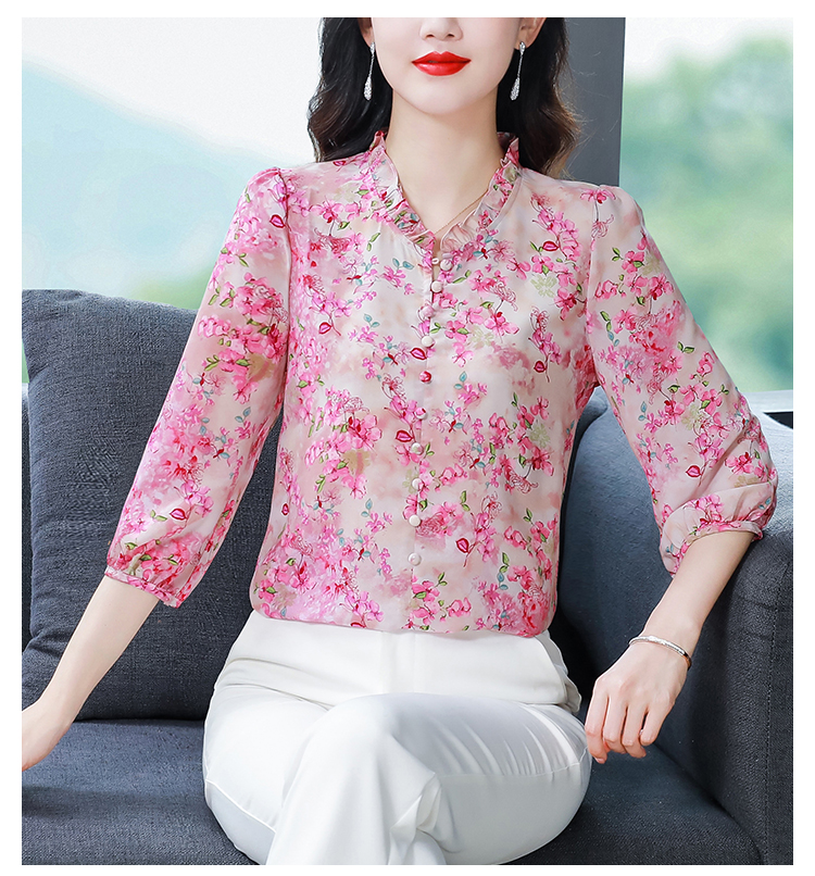 Retro Cover belly shirt all-match small shirt for women