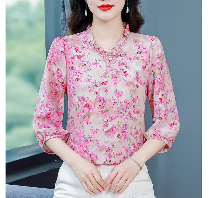 Retro Cover belly shirt all-match small shirt for women