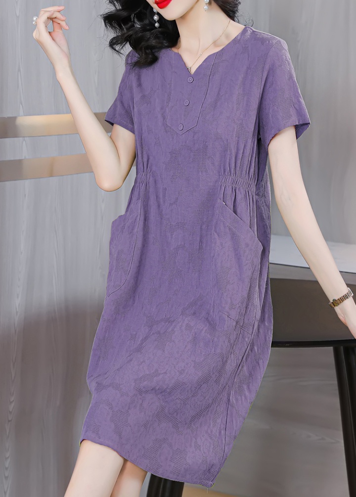 Pinched waist summer slim Cover belly dress for women