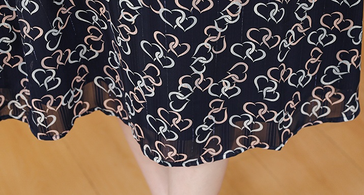 Pseudo-two slim short sleeve splice dress for women