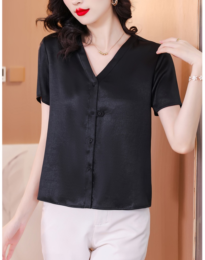 Summer retro satin Chinese style real silk tops