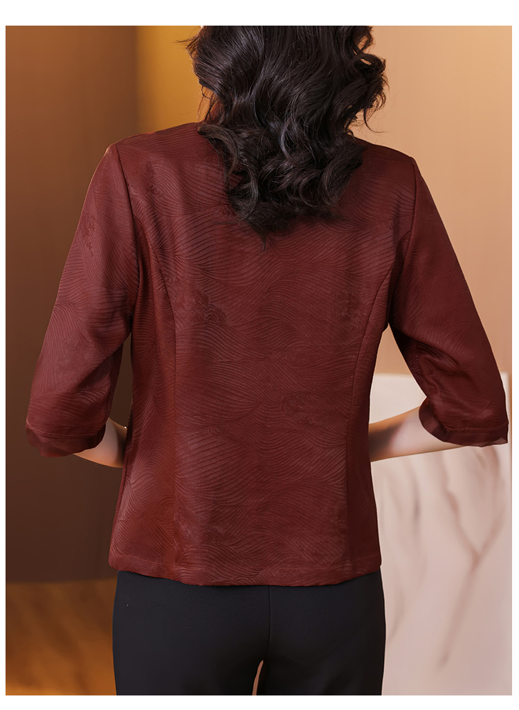Summer real silk small shirt elegant coat for women