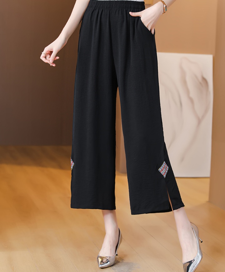 Drape Casual culottes cotton linen fashion nine pants