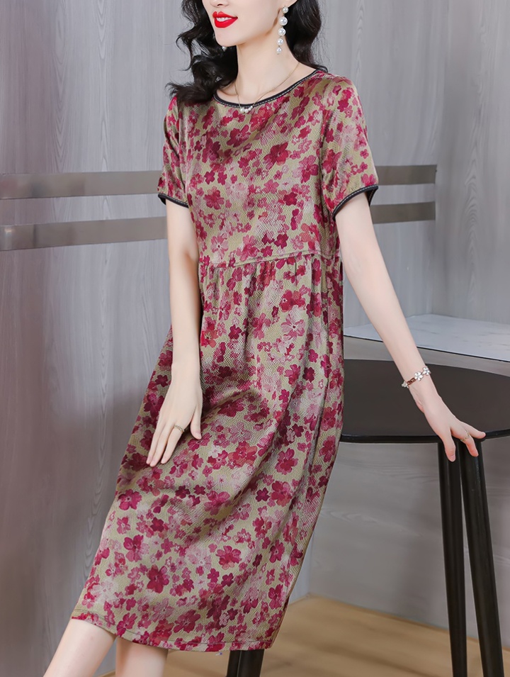 Elegant long dress real silk dress for women
