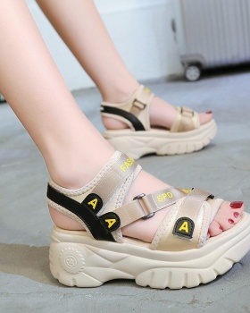 Korean style slipsole fish mouth thick crust sandals