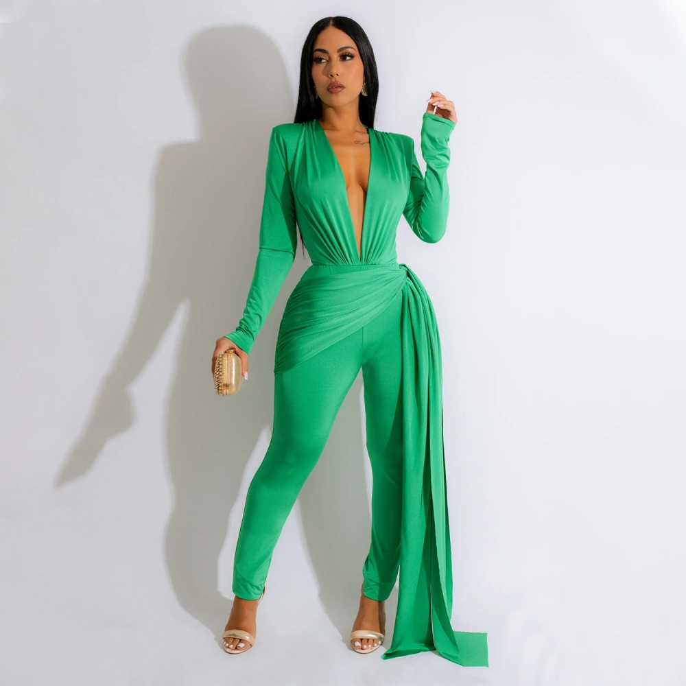 Tight long sleeve jumpsuit for women