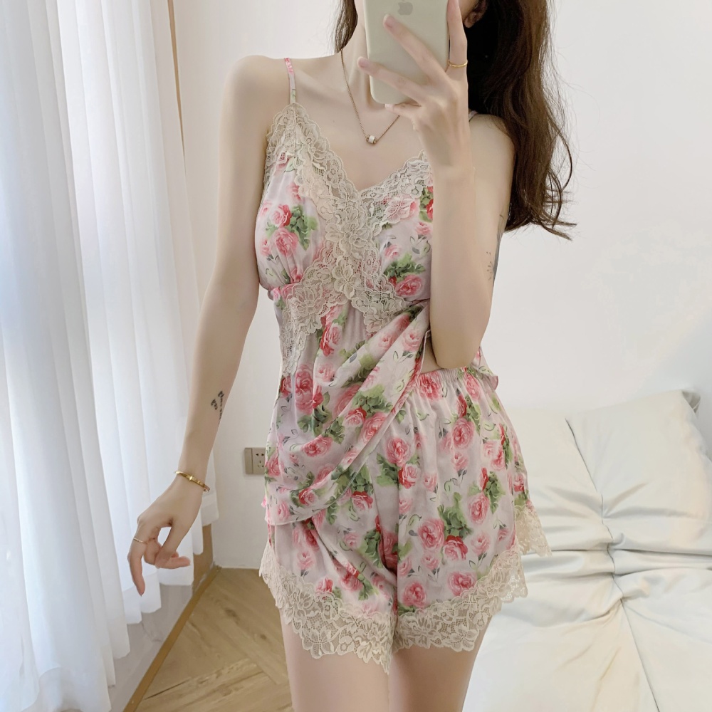 Sexy sling shorts summer pajamas a set for women