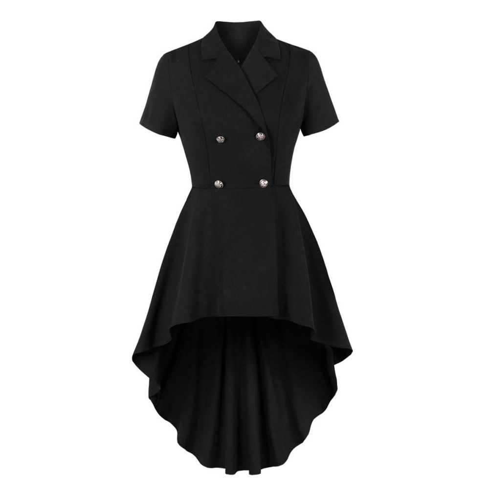 Halloween pinched waist dress black witch coat