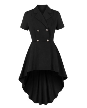 Halloween pinched waist dress black witch coat