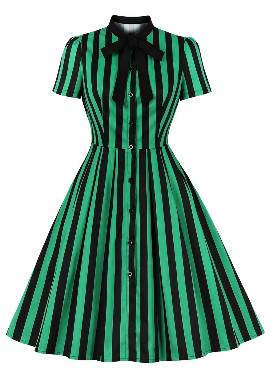 Retro large yard bow dress for women