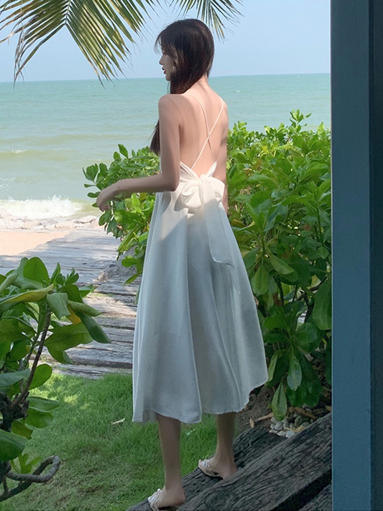 Seaside sexy dress sandy beach long dress for women