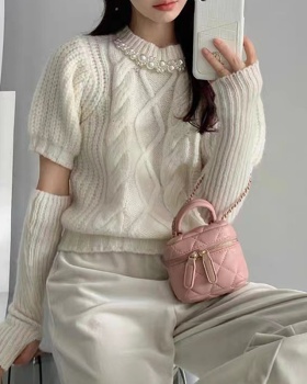 Pearl thick pullover necklace swan sweater