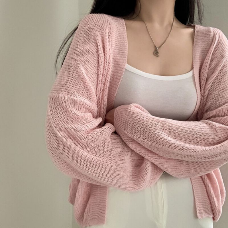Ice silk knitted cardigan all-match summer coat for women